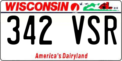 WI license plate 342VSR