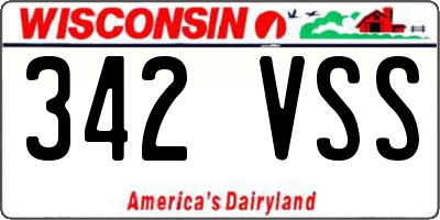 WI license plate 342VSS