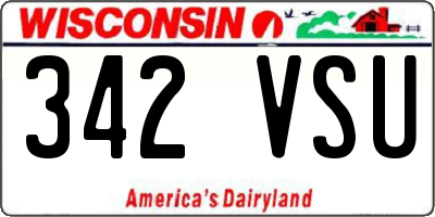WI license plate 342VSU