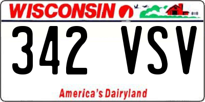 WI license plate 342VSV