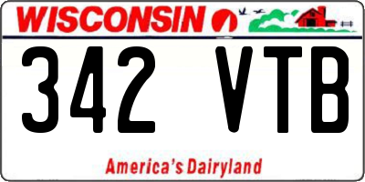 WI license plate 342VTB