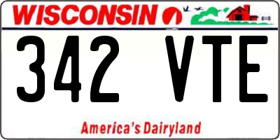 WI license plate 342VTE