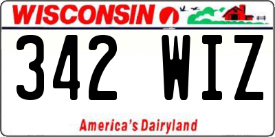 WI license plate 342WIZ