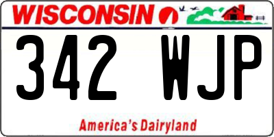 WI license plate 342WJP