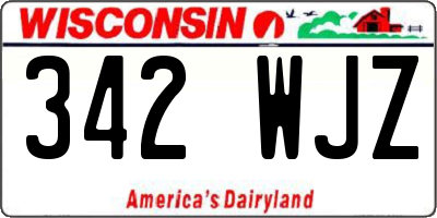 WI license plate 342WJZ