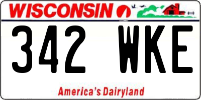 WI license plate 342WKE