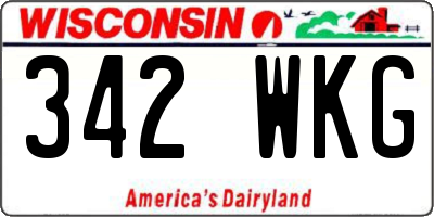 WI license plate 342WKG