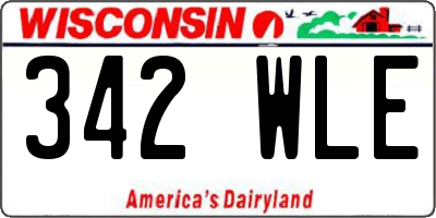 WI license plate 342WLE