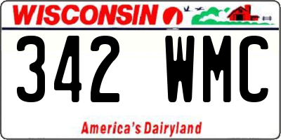 WI license plate 342WMC