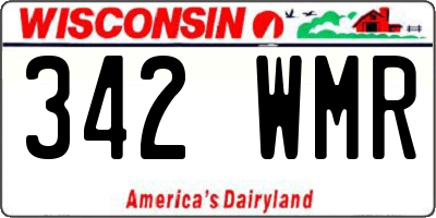 WI license plate 342WMR