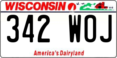 WI license plate 342WOJ