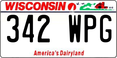 WI license plate 342WPG