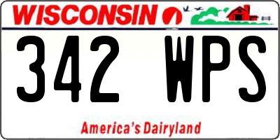 WI license plate 342WPS