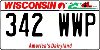 WI license plate 342WWP