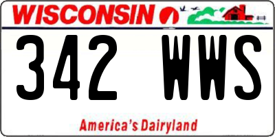 WI license plate 342WWS