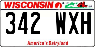 WI license plate 342WXH