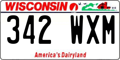WI license plate 342WXM