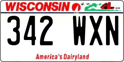 WI license plate 342WXN