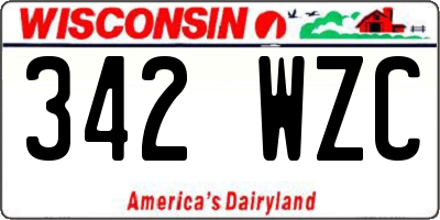 WI license plate 342WZC