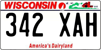 WI license plate 342XAH