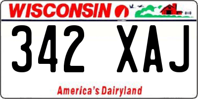 WI license plate 342XAJ