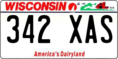 WI license plate 342XAS