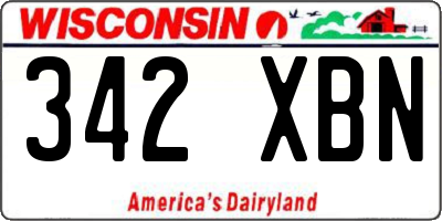 WI license plate 342XBN
