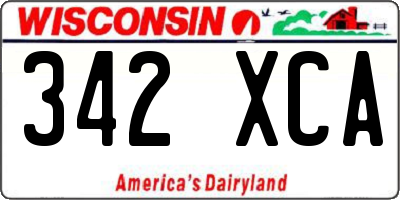 WI license plate 342XCA