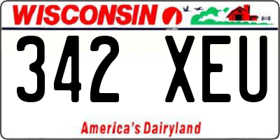 WI license plate 342XEU