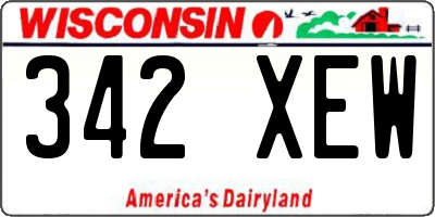 WI license plate 342XEW