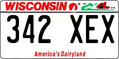 WI license plate 342XEX