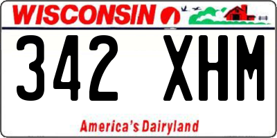 WI license plate 342XHM