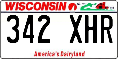 WI license plate 342XHR