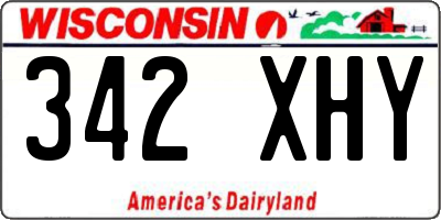 WI license plate 342XHY
