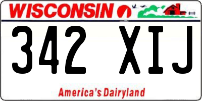 WI license plate 342XIJ