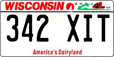 WI license plate 342XIT