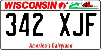 WI license plate 342XJF