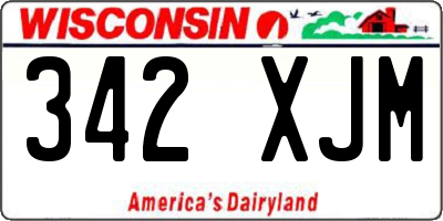 WI license plate 342XJM