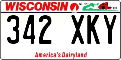 WI license plate 342XKY