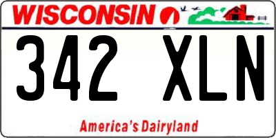 WI license plate 342XLN