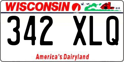 WI license plate 342XLQ
