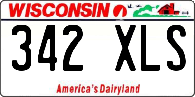 WI license plate 342XLS