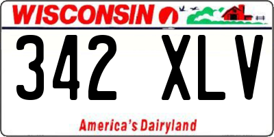 WI license plate 342XLV