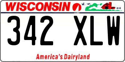 WI license plate 342XLW