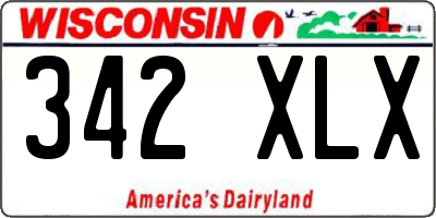 WI license plate 342XLX