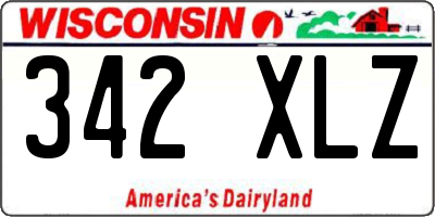 WI license plate 342XLZ