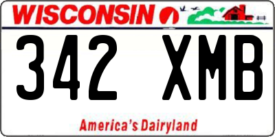 WI license plate 342XMB