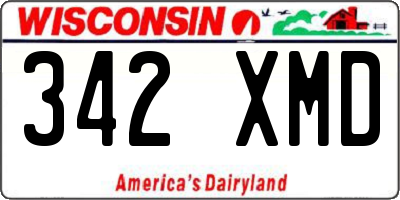 WI license plate 342XMD