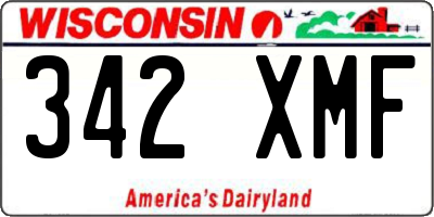 WI license plate 342XMF