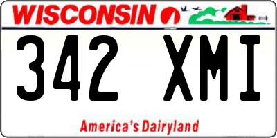 WI license plate 342XMI
